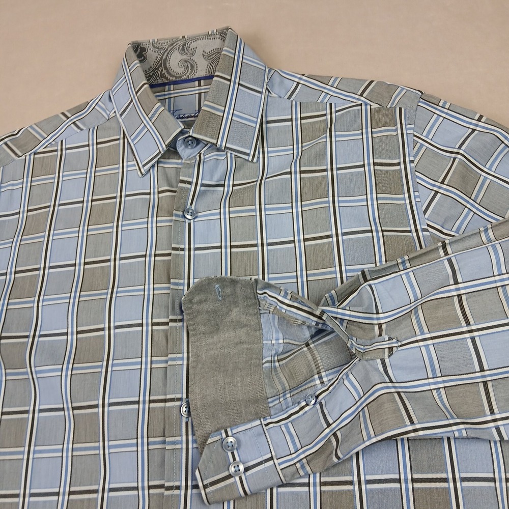 Tasso Elba Small 14-14.5 Mens Shirt‎ Casual Button Down Flip Cuff